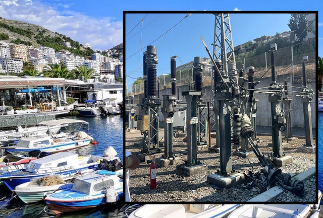 Zjarr pranë nënstacionit të Sarandës, një pjesë e qytetit pa energji saranda stacioni