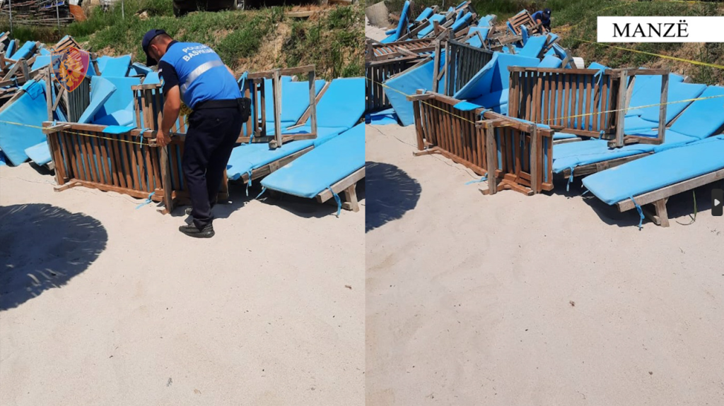 FOTO/ Policia heq 147 çadra dhe 294 shezlongë në plazhin “Rëra e Bardhë” 3 unnamed file
