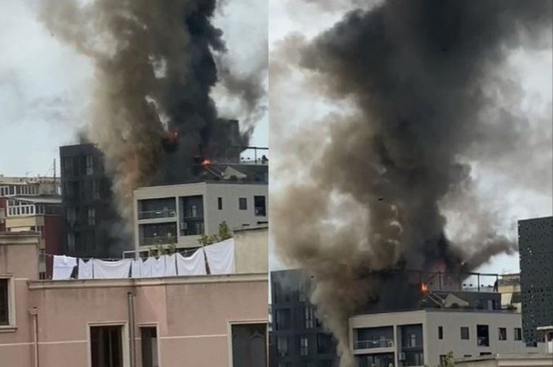 Zjarri pranë DPSHTRR merr përmasa të frikshme, rrezikon të digjet i gjithë pallati (Video) 800 0 6503058fb7abc