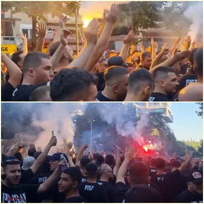 VIDEO/ “Plisat” ndezin kryeqytetin para “betejës” me Poloninë shqiperi