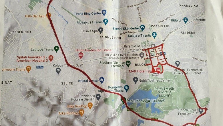 Samiti i Procesit të Berlinit, ”blindohet” Tirana! Të gjitha rrugët që do bllokohen deri në darkë 1697350490 harta
