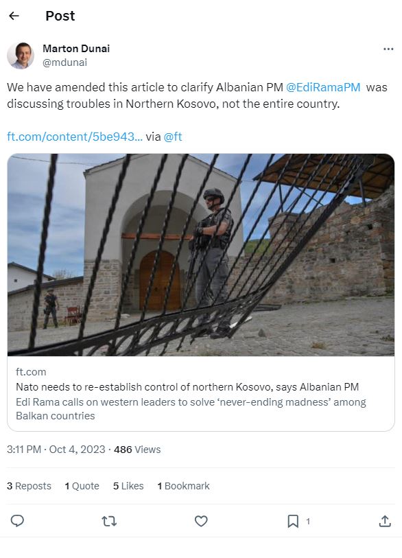 ''Toka e askujt'', gazetari i ''Financial Times'' sqaron lapsusin e redaksisë me deklaratën e Ramës 1 651d86c078712gffgf