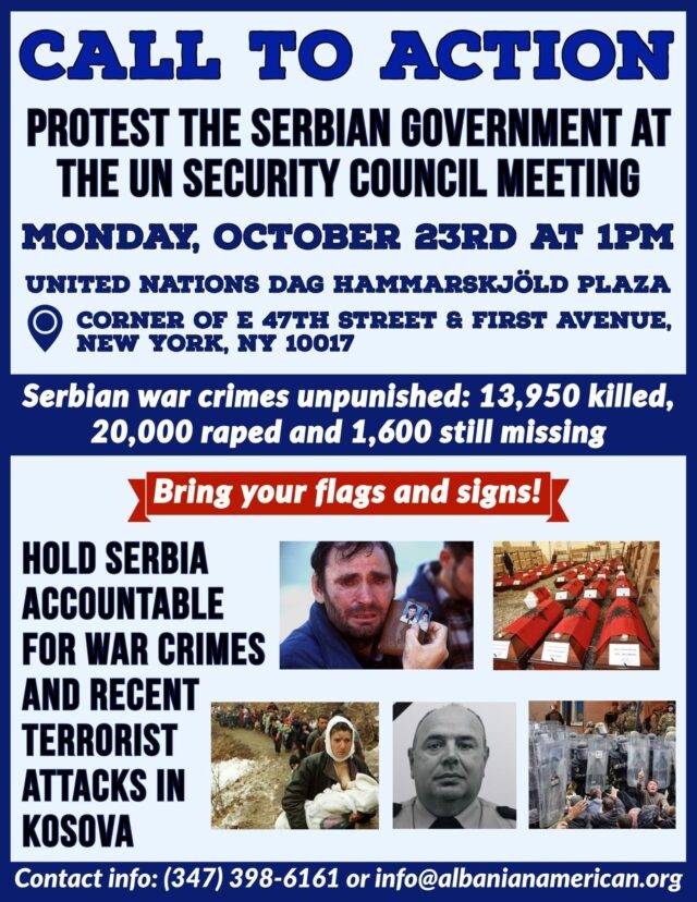 Komuniteti shqiptaro-amerikan sot protestë para OKB-së: Serbia duhet të mbajë përgjegjësi 1 protesta 640x828 1