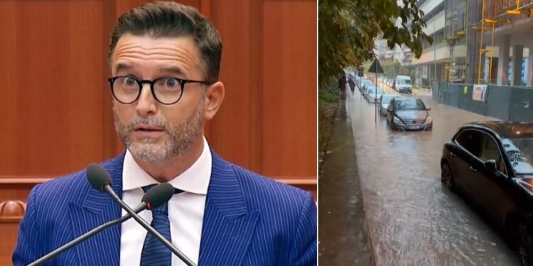 VIDEO/ Erion Braçes i përmbytet rruga e shtëpisë: Fajin e kanë ndërtuesit e mëdhenj 61446cdb134b2 750x375 1