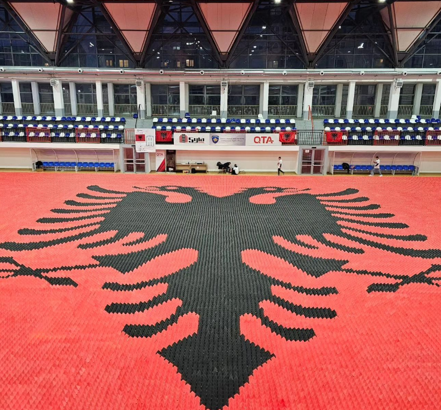 Arbnora Fejza synon rekordin tjetër Guinness, flamuri kuqezi i punuar përmes artit të origamit Screenshot 2023 11 28 114826