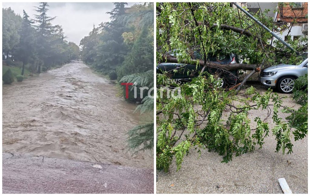 FOTO/ Lana del nga shtrati, pema zë poshtë një automjet. Kaos në Tiranë, disa zona të përmbytura ipiccy image