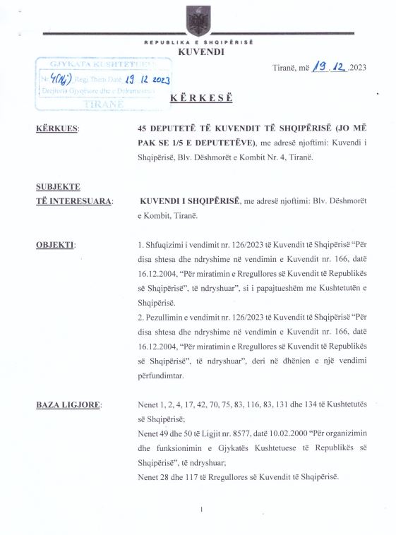 60 ditë përjashtim, Bardhi çon rregulloren e re të Kuvendit në Gjykatën Kushtetuese: Shkel të drejtat tona 1 1 6