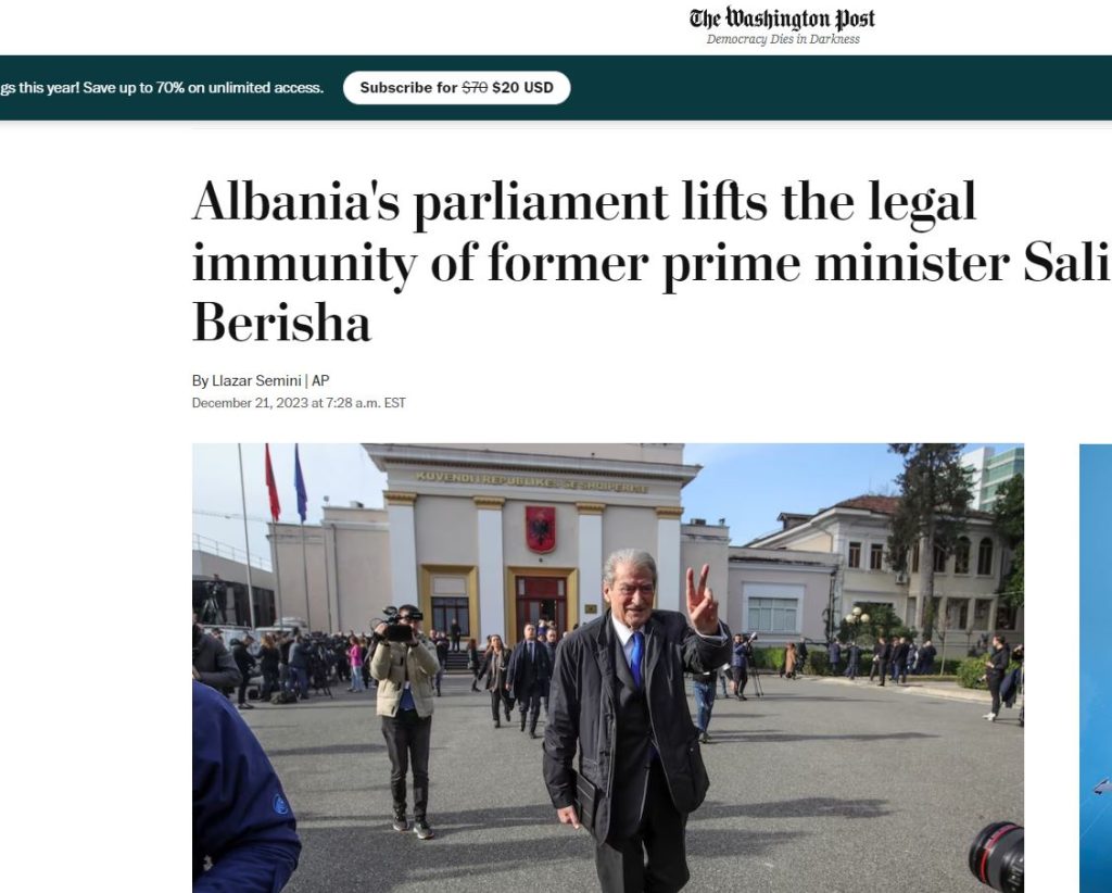 Washington Post për Berishën: Akuzohet për korrupsion! Ja sa vite burg rrezikon nëse shpallet fajtor 1 wp