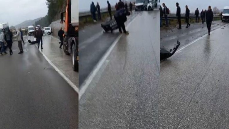Aksident i trefishtë në aksin Elbasan-Peqin! Shkak lagështia, kalimi i mjeteve vetëm me një korsi 1709623403 aksident