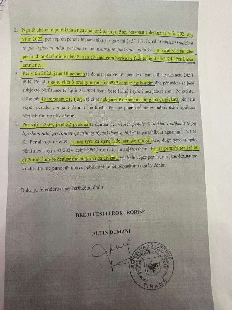 ''Asnjë zyrtar i lartë nuk është falur nga Amnistia Penale'', Bardhi i përgjigjet Bashës dhe tregon letrën nga SPAK 2 WhatsApp Image 2024 05 09 at 17.56.53 1