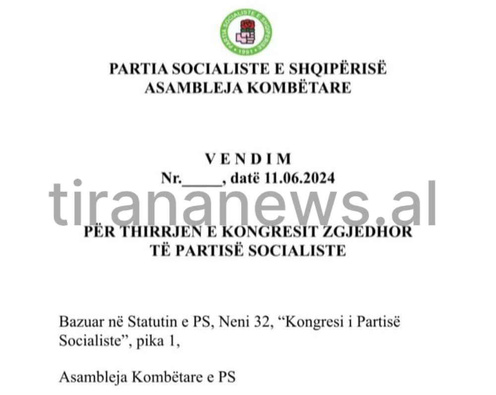 PS thërret më 20 korrik Kongresin, Tirananews zbulon axhendën cd04e54f 3882 48f0 93cd ad4ebd4276dc 1