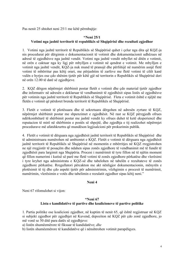 Teksti perfundimtar Kodi Zgjedhor 4