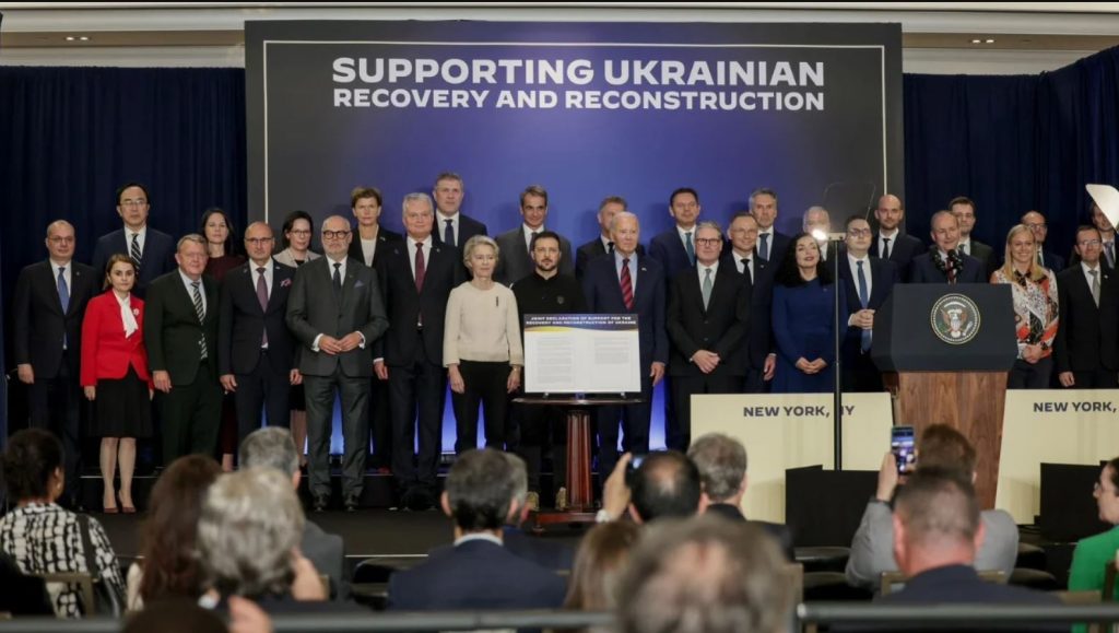 Shqipëria dhe mbi 30 vende, nënshkruajnë në New York deklaratën për rimëkëmbjen e Ukrainës Capture 88