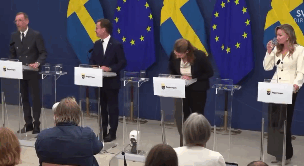 VIDEO/ Ministrja bie keq në tokë gjatë konferencë për shtyp Screenshot 2025 09 09 190729