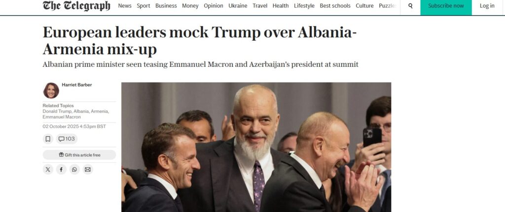 Batuta e Ramës me Macronin për Trump, jehonë në mediat ndërkombëtare 1 68deb1e3765edScreenshot 9