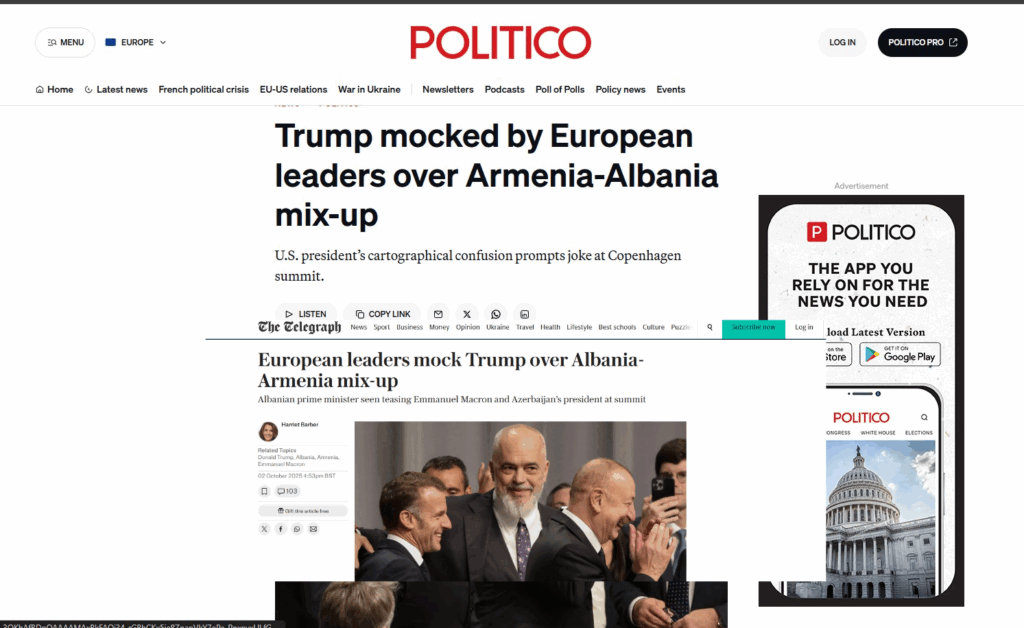 Batuta e Ramës me Macronin për Trump, jehonë në mediat ndërkombëtare image