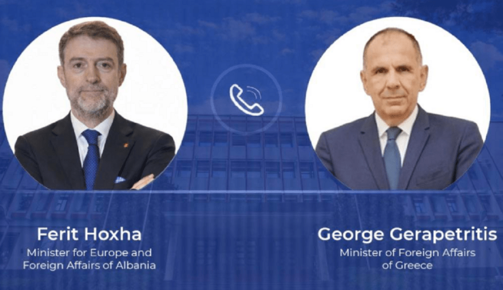 Ministri Hoxha bisedë telefonike me homologun grek, në fokus marrëdhëniet mes dy vendeve ministrat