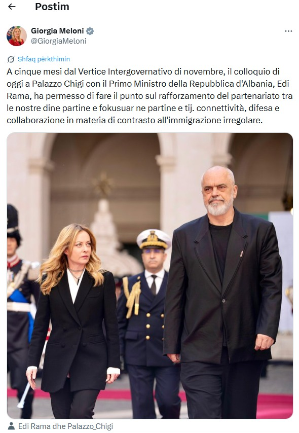 Takimi me Ramën në Romë, Giorgia Meloni zbardh diskutimet: Fokus te forcimi i partneritet mes dy vendeve tona në sektorë të ndryshëm 1 image 12