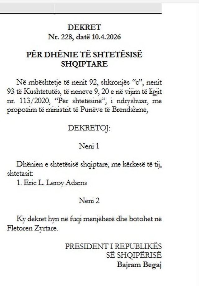 Ish-kryetari i bashkisë Nju Jork, Erik Adams pajiset me pasaportë shqiptare 1 image 7