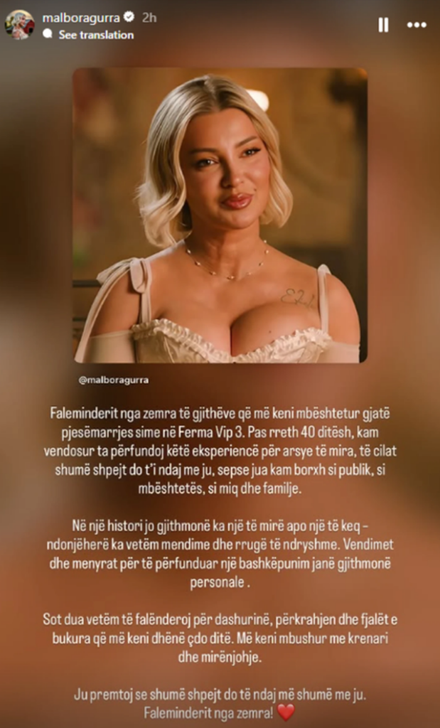 U përjashtua nga “Ferma VIP”, reagon për herë të parë Malbora 1 image 6
