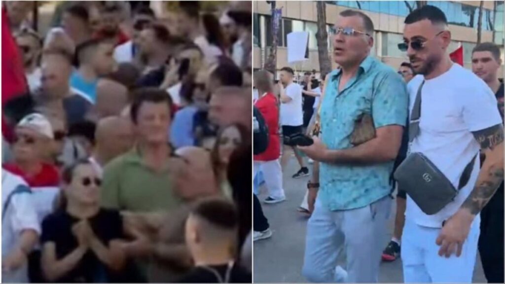 Pas urdhërit të Berishës, Sali Lusha dhe i biri shfaqen në protestë, nervozohen me qytetarët që thërrasin “Berisha n’burg” lushajt