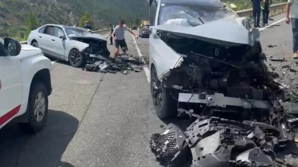 Aksident në aksin Milot-Rrëshen, përplasen makina dhe kamioni pranë Rubikut, plagosen katër persona makina sd 2