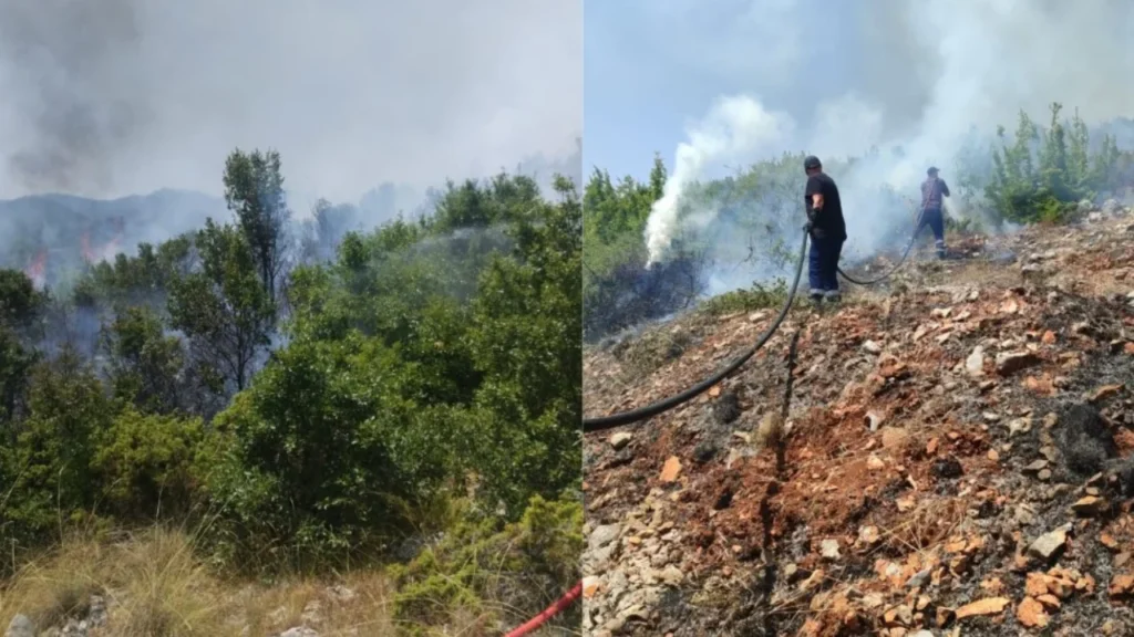 Zjarr i madh në Qafë Thanë, flakët përhapen me shpejtësi të favorizuara nga era zjarr sd 1 2