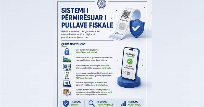 Verifikim digjital për mallrat e akcizës, Shqipëria me sistem modern të pullave fiskale 800 0 7c7f0efbd3359fe9f204bde24a6ca357