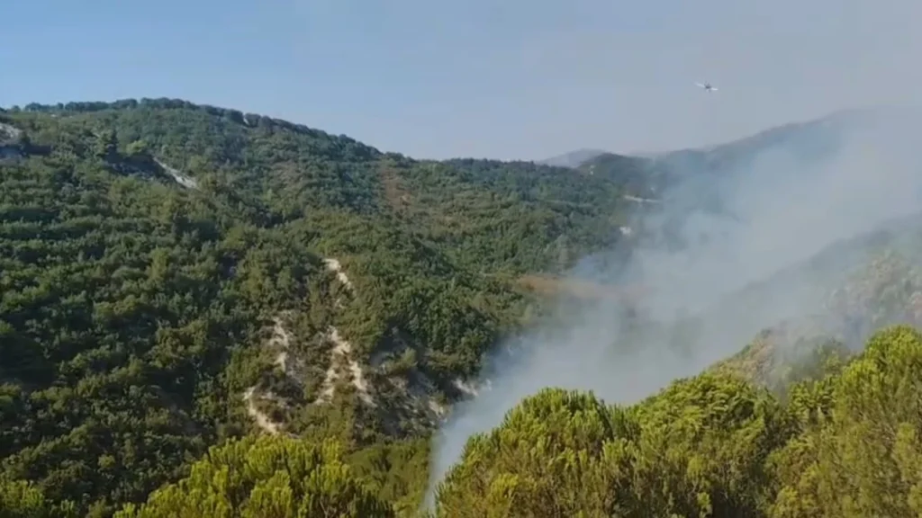 Zjarri nuk ndalet as pas 48-orëve në Mallakastër, era dhe temperaturat e larta përkeqësojnë situatën neritan sd