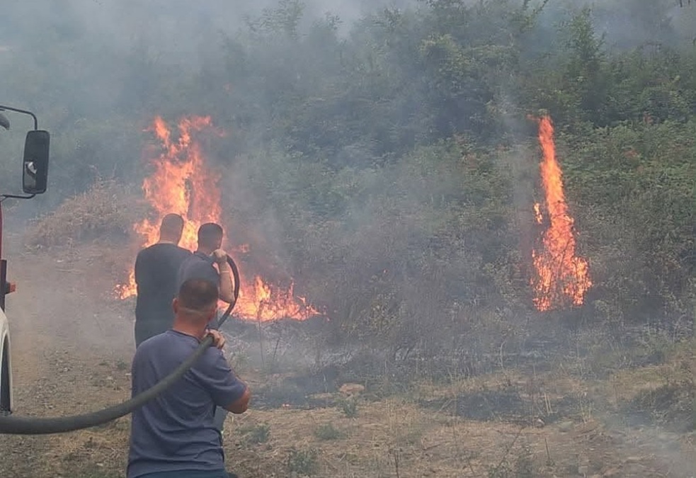 Klos/ Zjarret rezikojnë banesat në fshatin Plan i Bardhë, shpëtohet një invalid (Foto) pb1