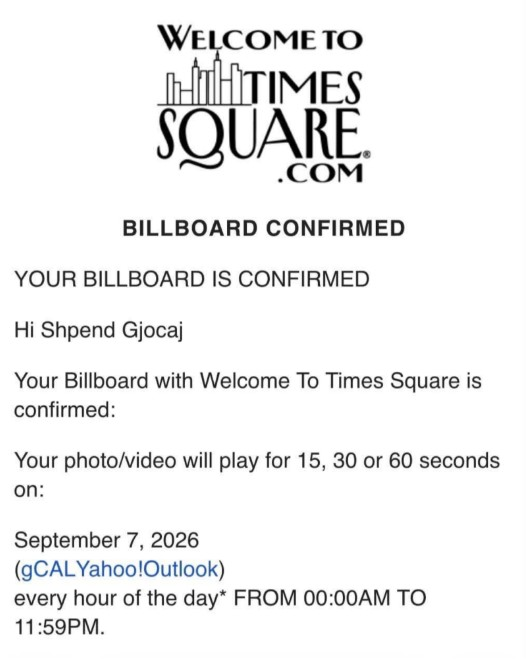 Pas Prishtinës e Dyseldorfit, mesazhi për ish-krerët e UÇK të hënën në "Times Square" në New York: Liri për çlirimtarët! 1 image 1
