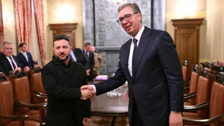 Zelensky pret Vuçiçin në Ukrainë: Diskutuam për integrimin evropian të 2 vendeve dhe situatën me sulmet ruse volodymyr zelensky aleksander vucic