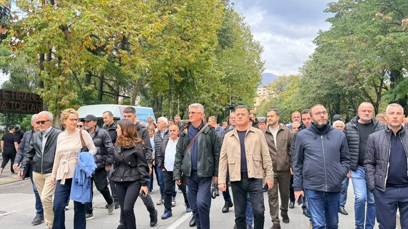 Protesta e thirrur nga PD, nis marshimi nga selia blu drejt Kryeministrisë, me në krye Flamur Nokën 800 0 7d9cf98859295288d01efae4d105f497